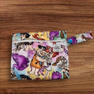 Texas‎ Tushies Flintstones Zippered Small Wet Bag Cartoon Fred Wilma Barney